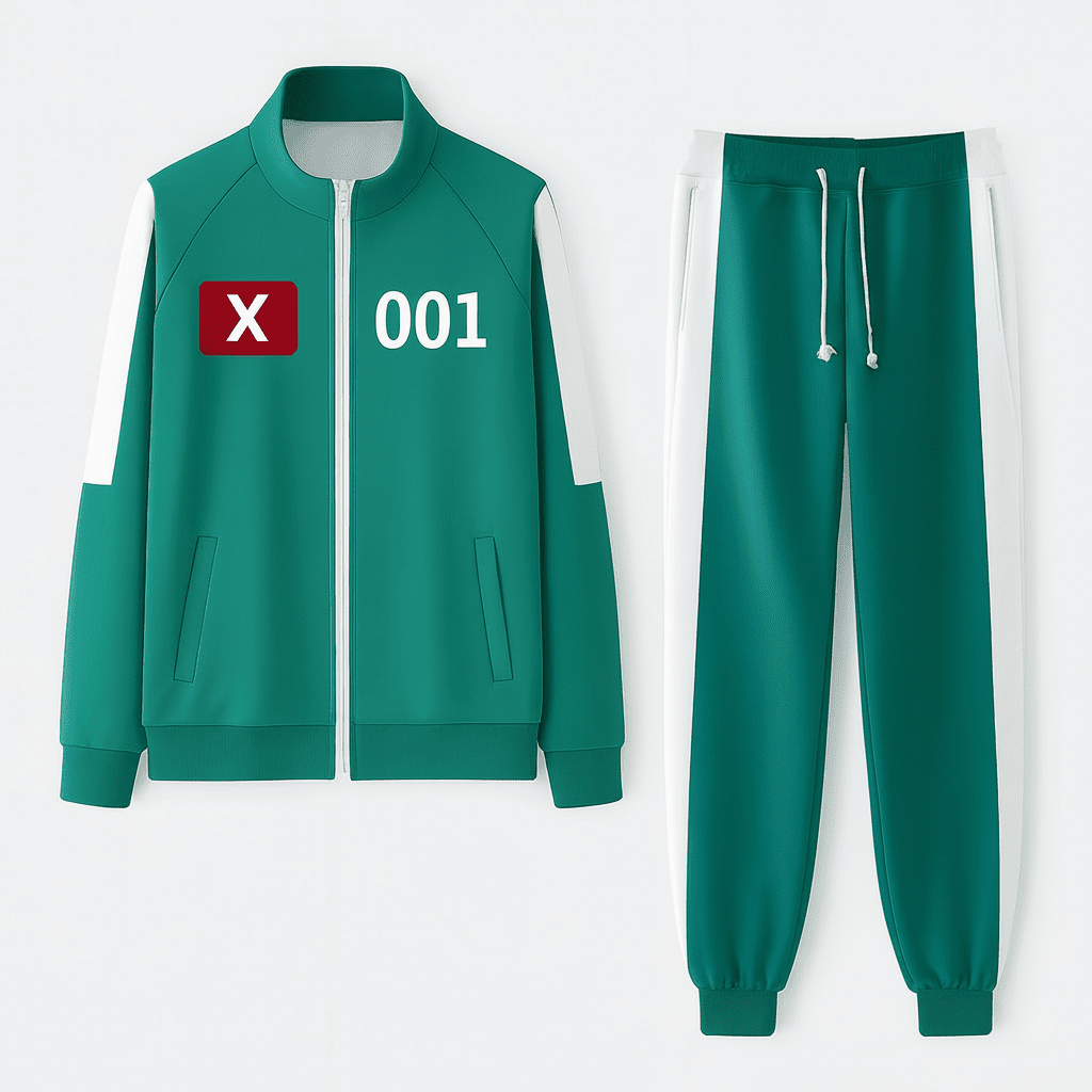 Classic Green Sports Jacket Pants Set