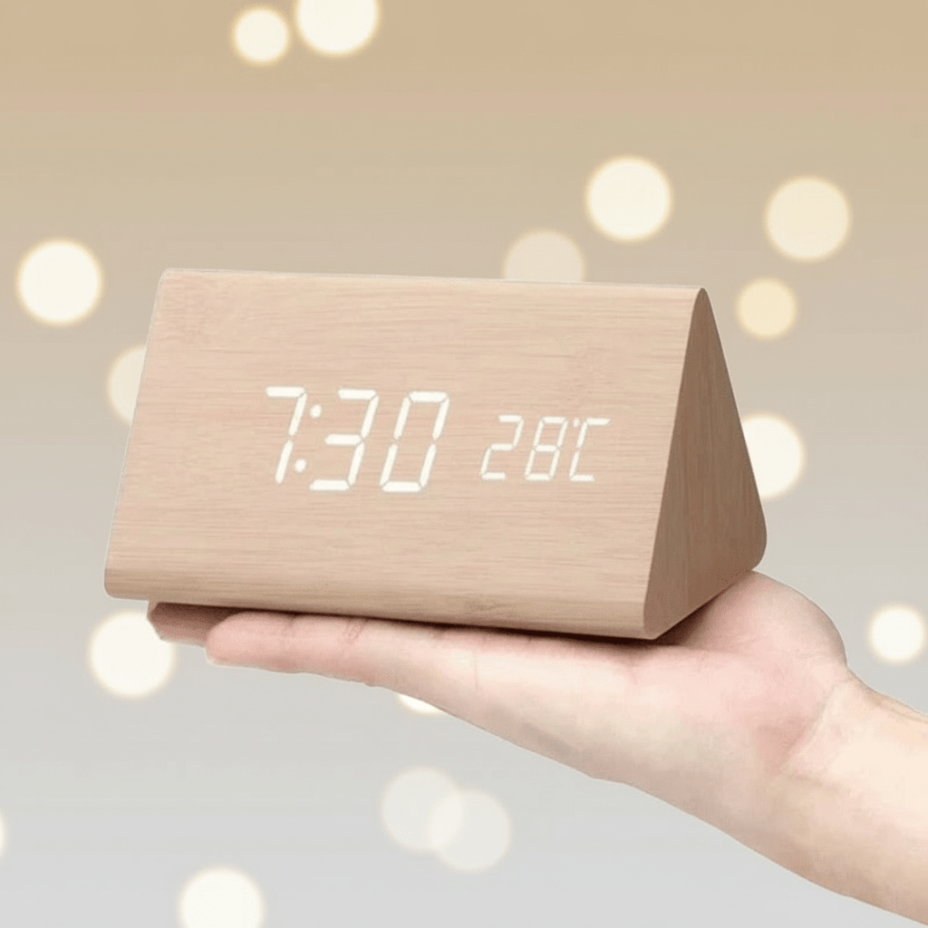 Smart LED Table Clock with Voice Control and Dimmer