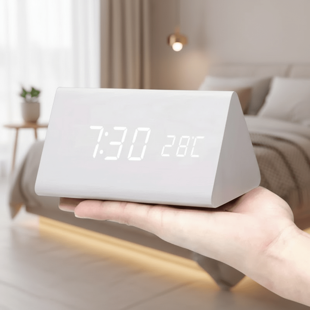 Smart LED Table Clock with Voice Control and Dimmer