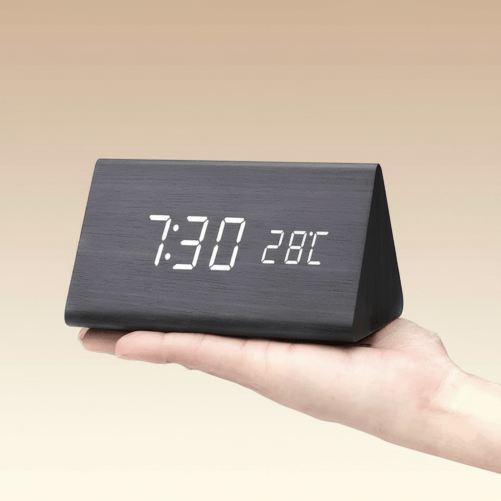 Smart LED Table Clock with Voice Control and Dimmer