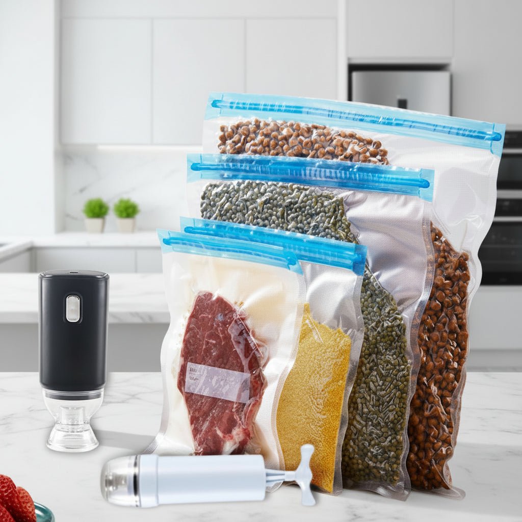 Reusable Food Saver Bags Electric Vacuum Storage Kit - SweetyGem