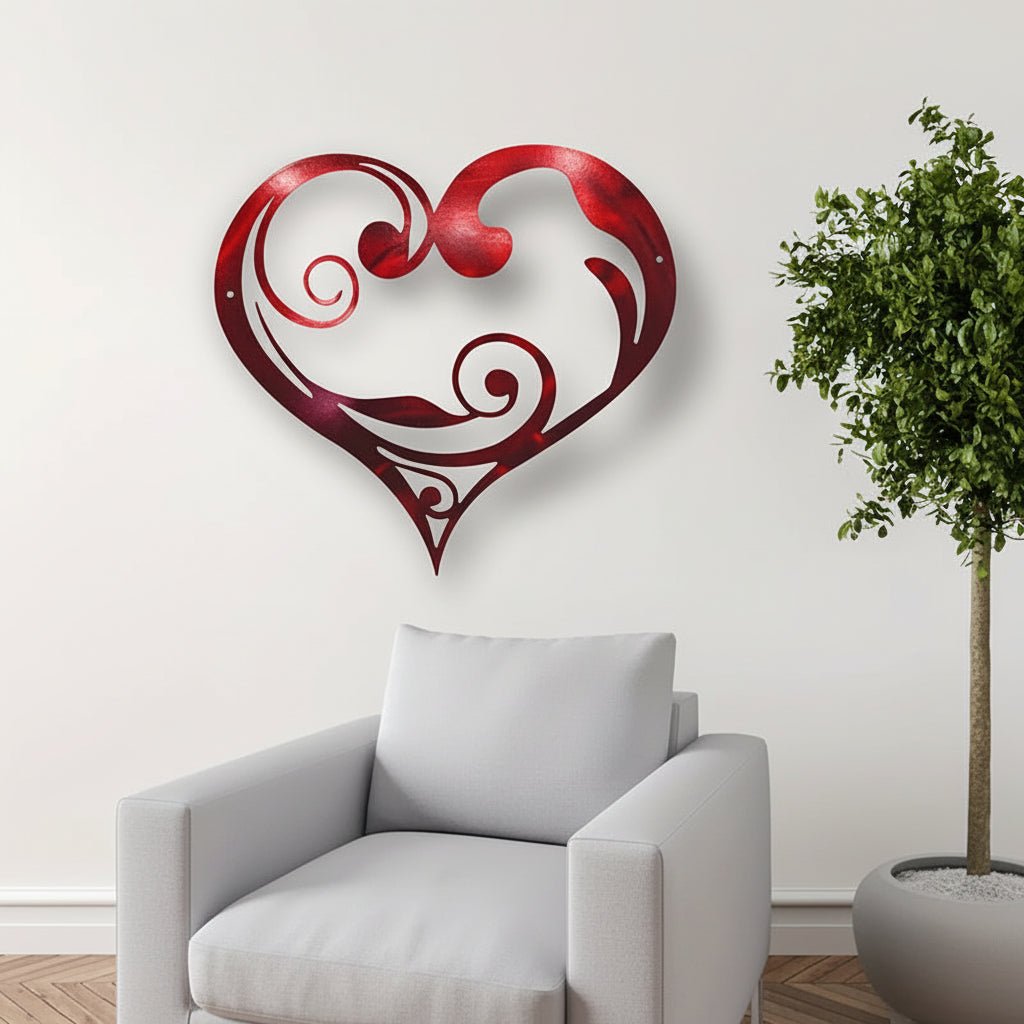 Lovely Metallic Heart Wall Decor for Living Room - SweetyGem