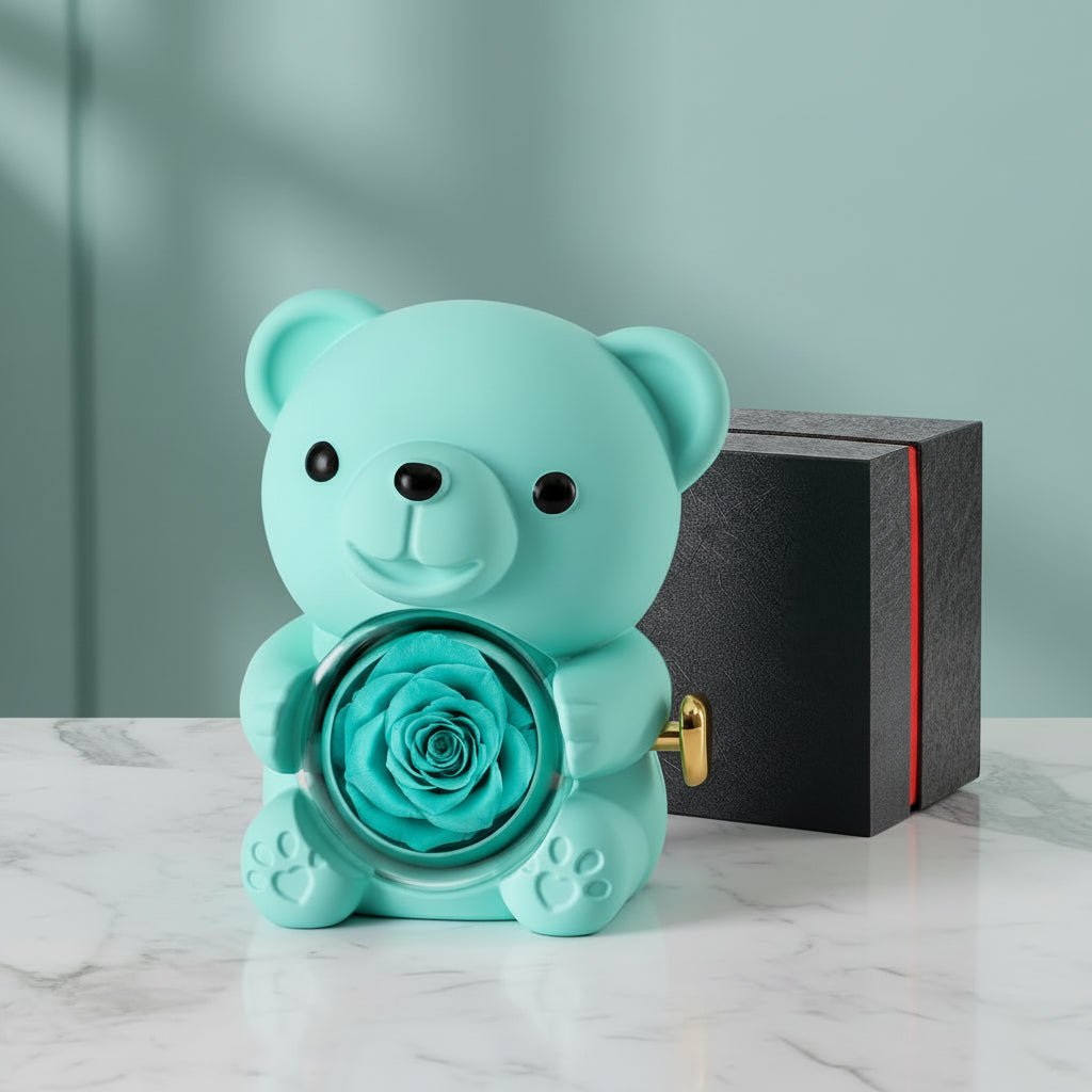 Lovely Rose Gold Bear Heart Necklace Sweet Gift