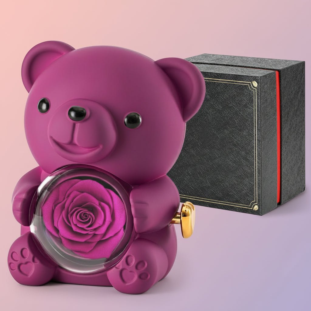 Lovely Rose Gold Bear Heart Necklace Sweet Gift