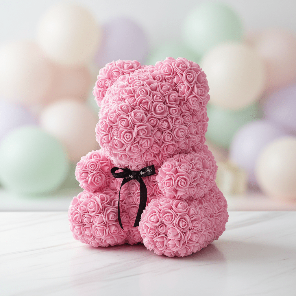 Lovely Fresh Flower Teddy Bear Romantic Gift