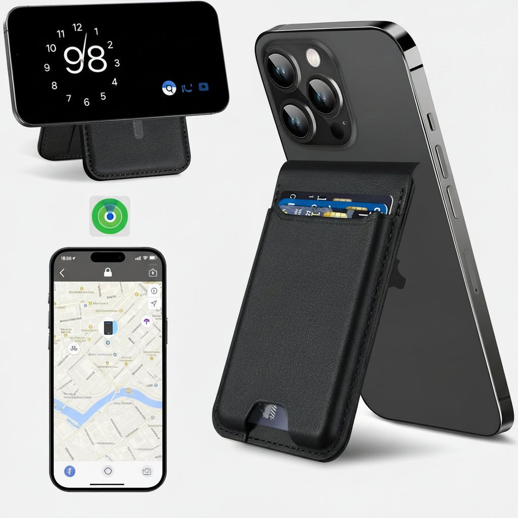 Slim Trackable Phone Wallet Attachment