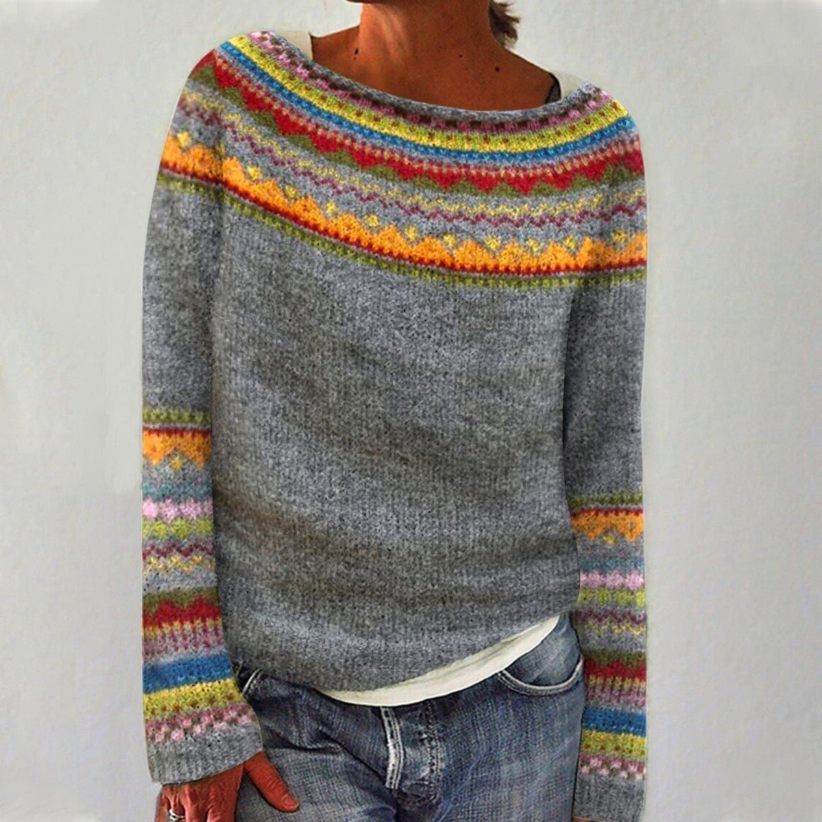 Women's Vibrant Cable Knit Long Sleeve Sweater Top