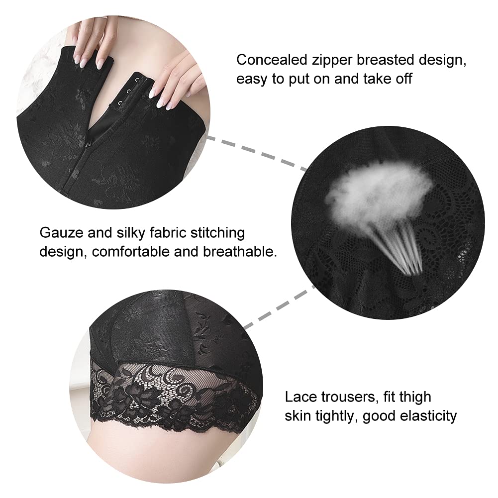 Women's Lace High Waist Slimming Panties With Zipper