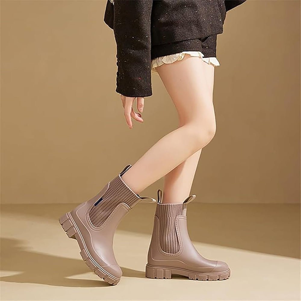 Ladies Waterproof Ankle Boots Non Slip Sole Chelsea Style