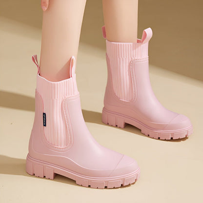 Ladies Waterproof Ankle Boots Non Slip Sole Chelsea Style
