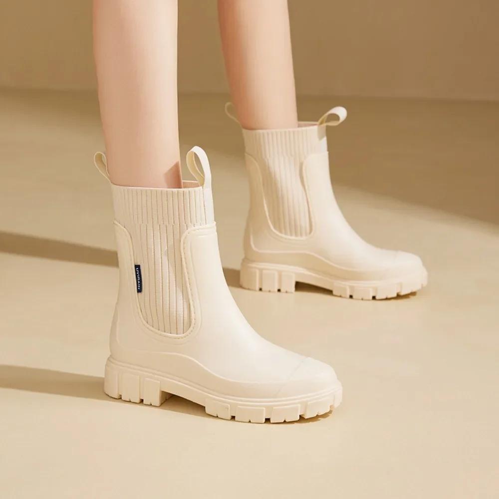 Ladies Waterproof Ankle Boots Non Slip Sole Chelsea Style