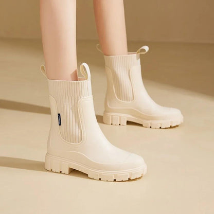Ladies Waterproof Ankle Boots Non Slip Sole Chelsea Style