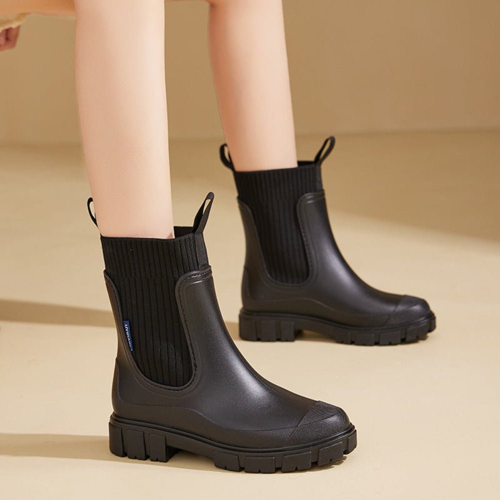Ladies Waterproof Ankle Boots Non Slip Sole Chelsea Style