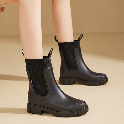 Ladies Waterproof Ankle Boots Non Slip Sole Chelsea Style