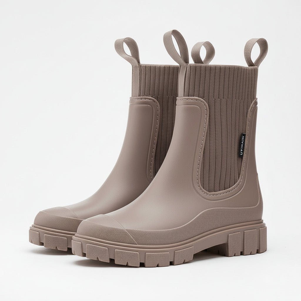 Insulated Women's Rain Boots with Grip Soles