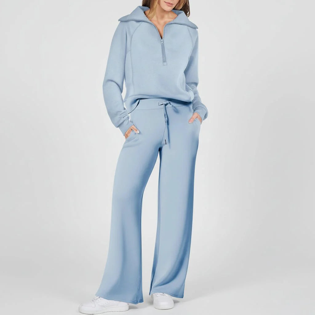Comfy Women's 2 Piece Sporty Jogger Set Long Sleeve Top