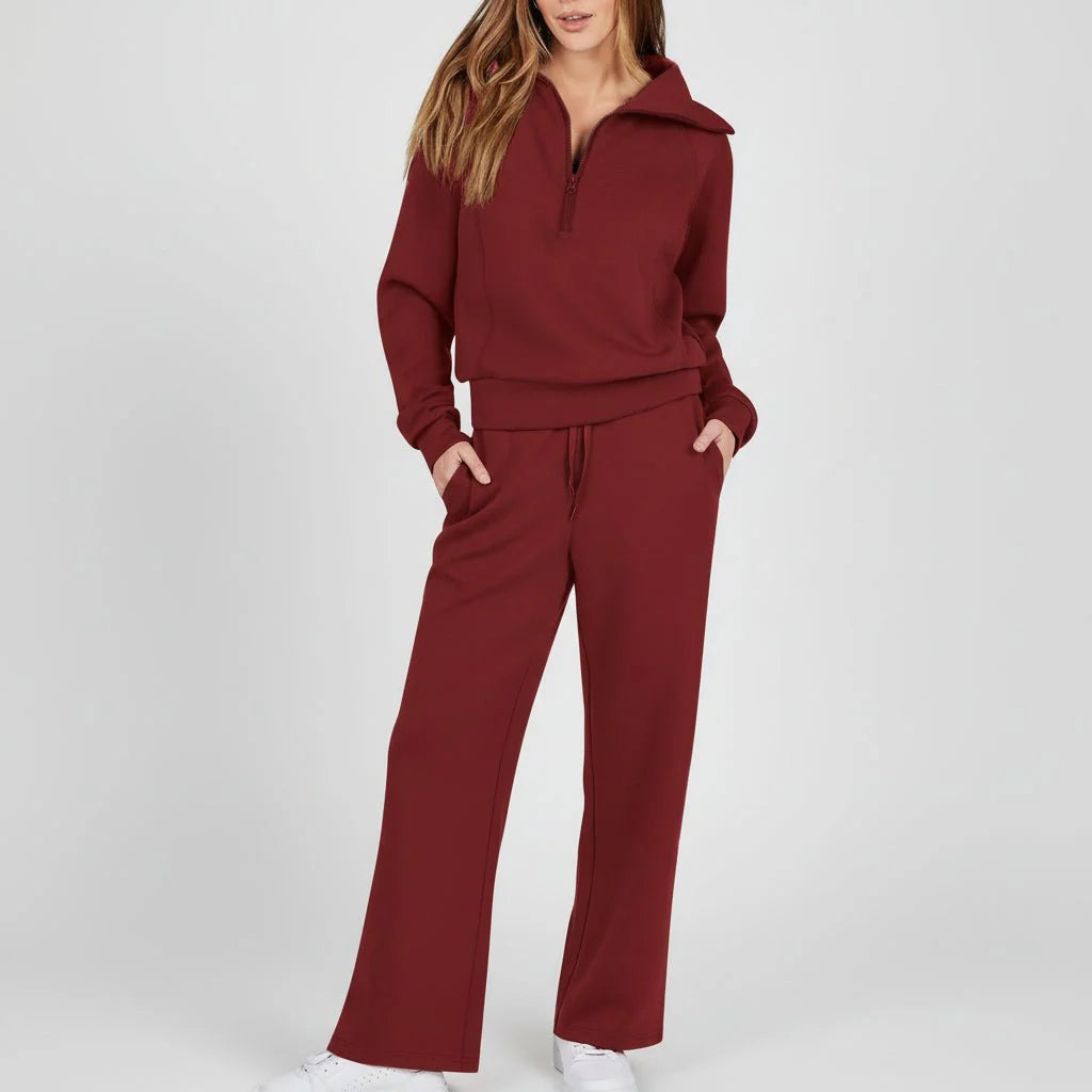 Comfy Women's 2 Piece Sporty Jogger Set Long Sleeve Top
