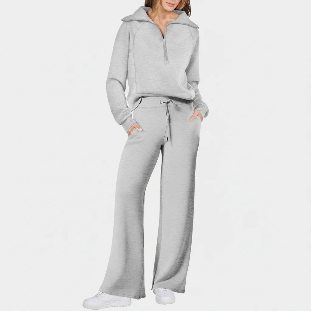 Comfy Women's 2 Piece Sporty Jogger Set Long Sleeve Top