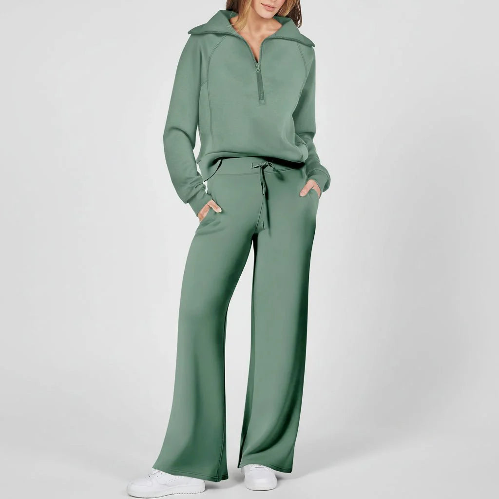 Comfy Women's 2 Piece Sporty Jogger Set Long Sleeve Top