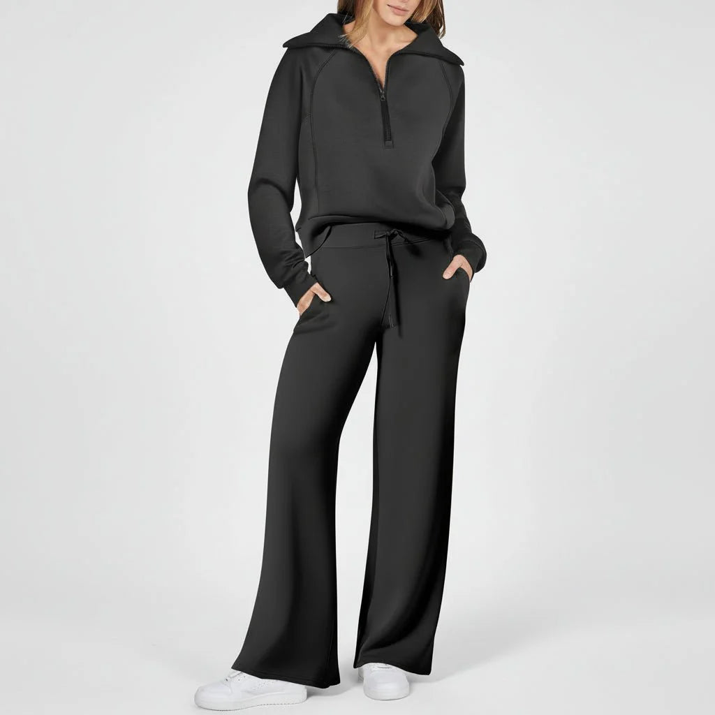 Comfy Women's 2 Piece Sporty Jogger Set Long Sleeve Top