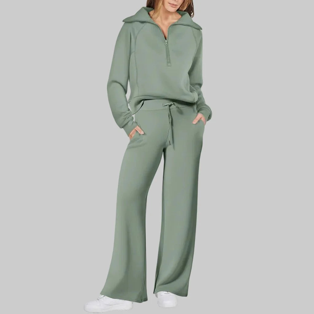 Comfy Women's 2 Piece Sporty Jogger Set Long Sleeve Top