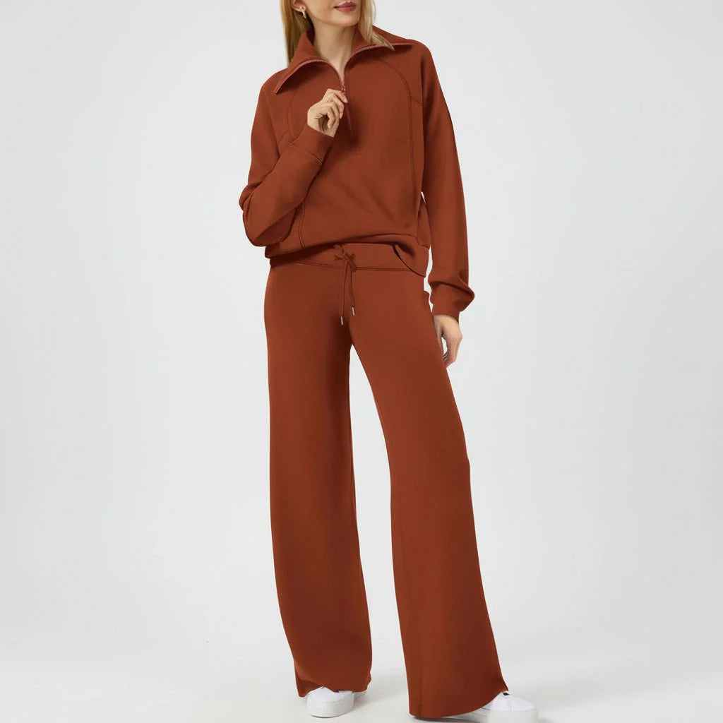 Comfy Women's 2 Piece Sporty Jogger Set Long Sleeve Top