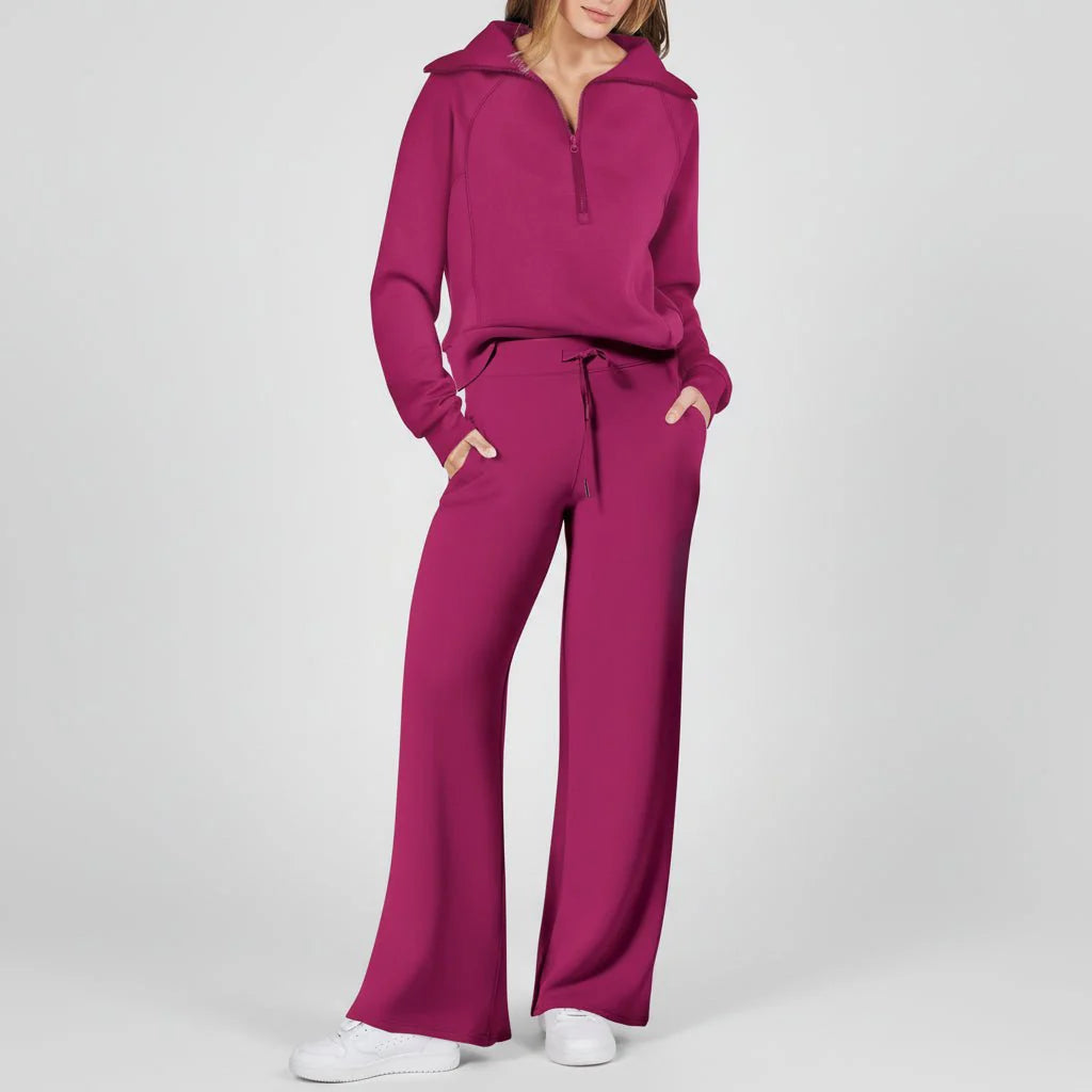 Comfy Women's 2 Piece Sporty Jogger Set Long Sleeve Top