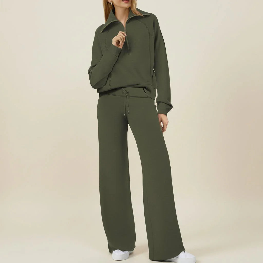 Comfy Women's 2 Piece Sporty Jogger Set Long Sleeve Top