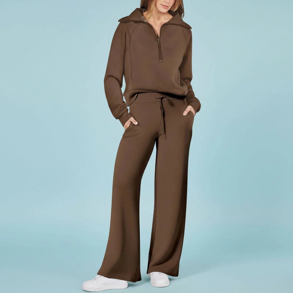Comfy Women's 2 Piece Sporty Jogger Set Long Sleeve Top