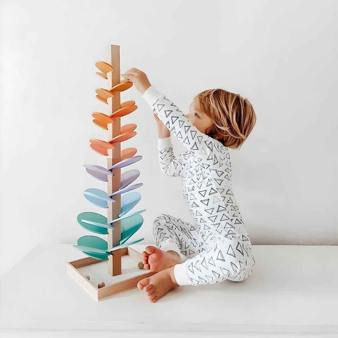 Natural Wooden Roller Coaster Toy Set For Kids - SweetyGem