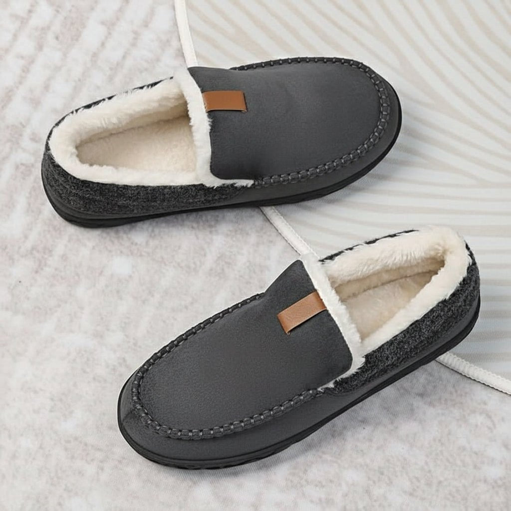 Warm Plush Men's Slipper Shoes for Home
