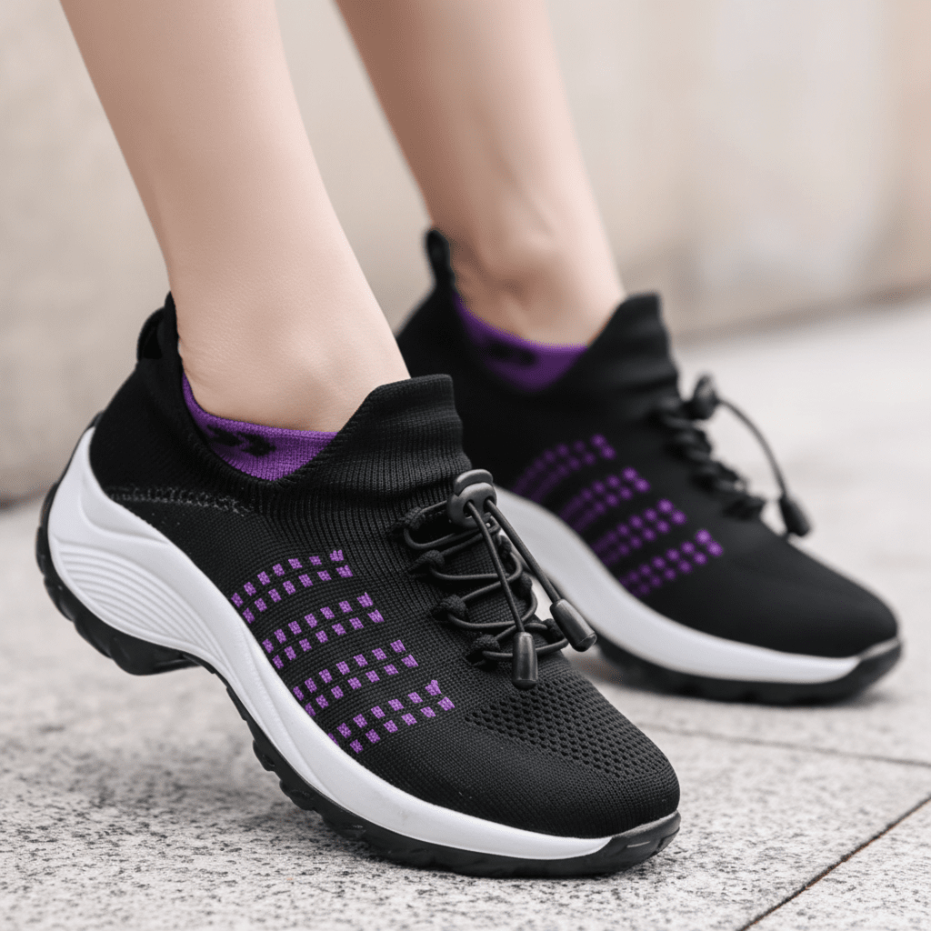 Soft Lightweight Womens Walking Shoes Non Slip Arch Support