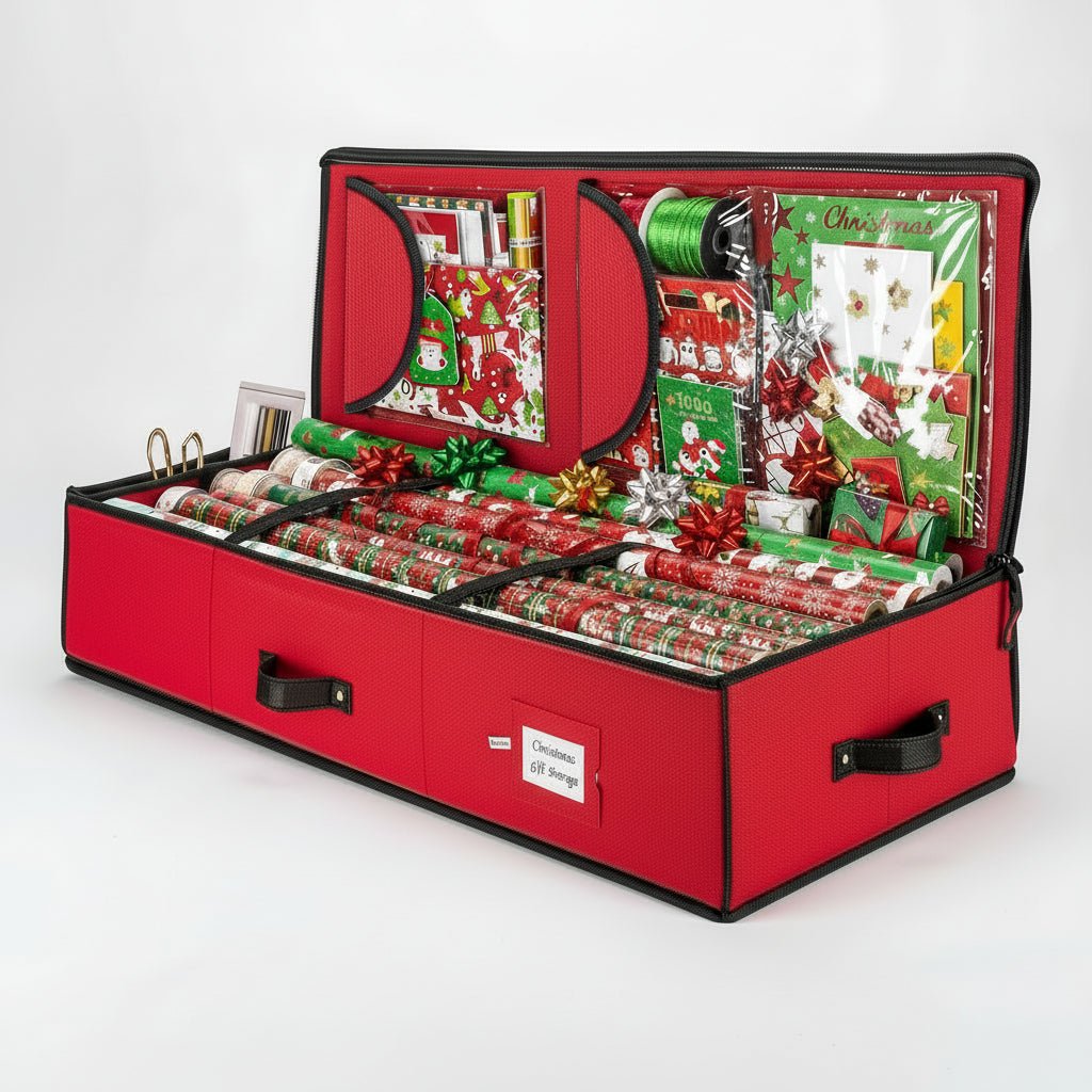 Gift Wrap Storage Container Holiday Organizer Box