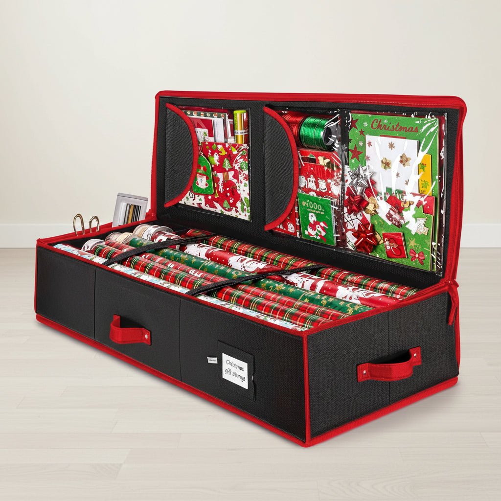 Gift Wrap Storage Container Holiday Organizer Box