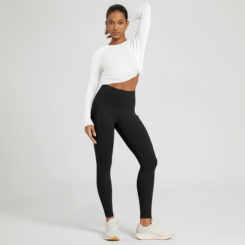 Comfortable High Waisted Yoga Pants with Pockets Tummy Support
