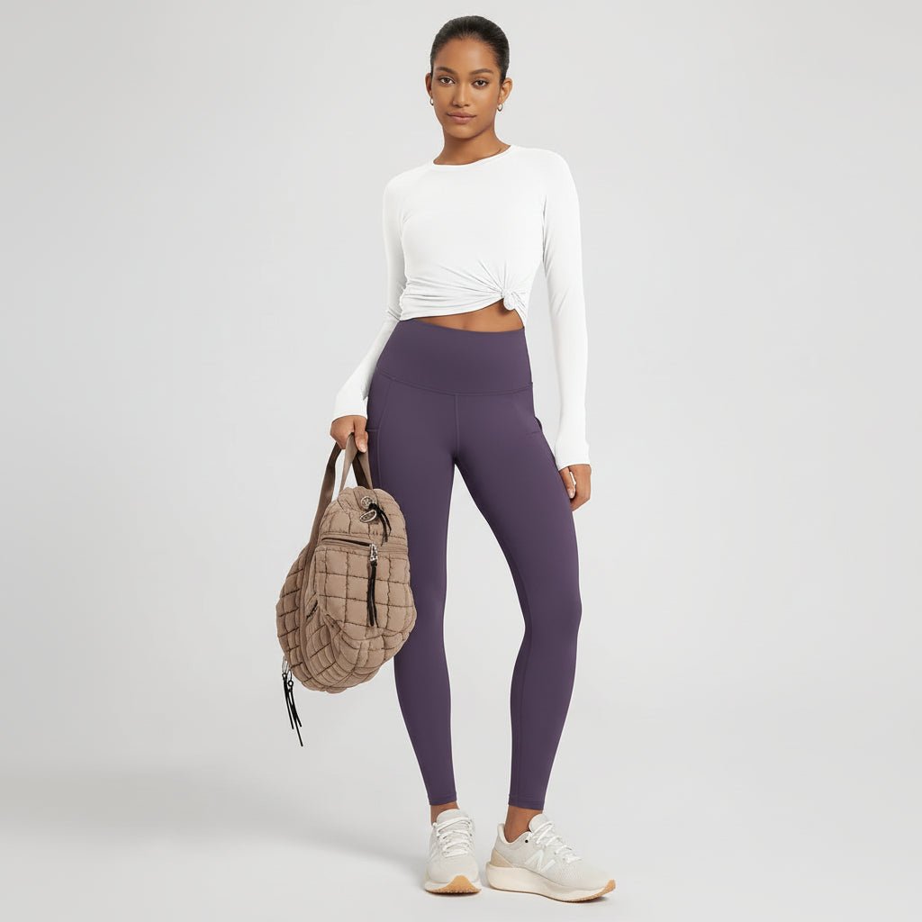 Comfortable High Waisted Yoga Pants with Pockets Tummy Support