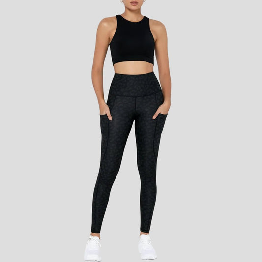 Comfortable High Waisted Yoga Pants with Pockets Tummy Support - SweetyGem