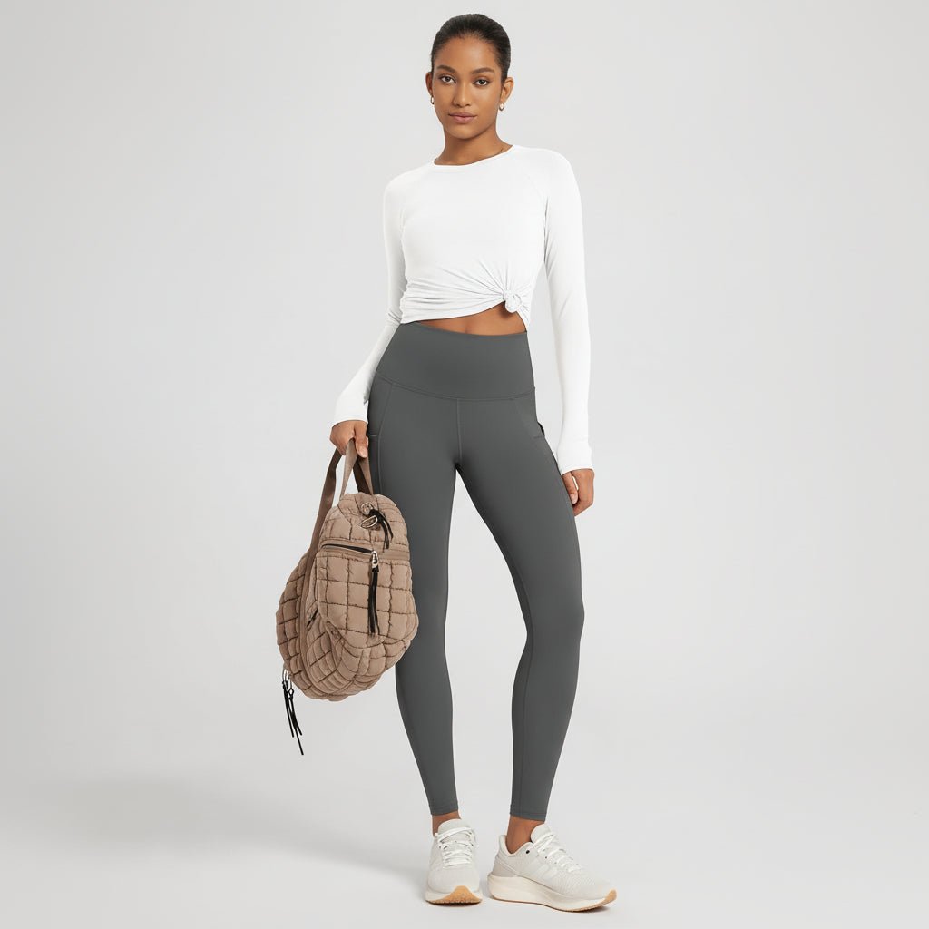 Comfortable High Waisted Yoga Pants with Pockets Tummy Support