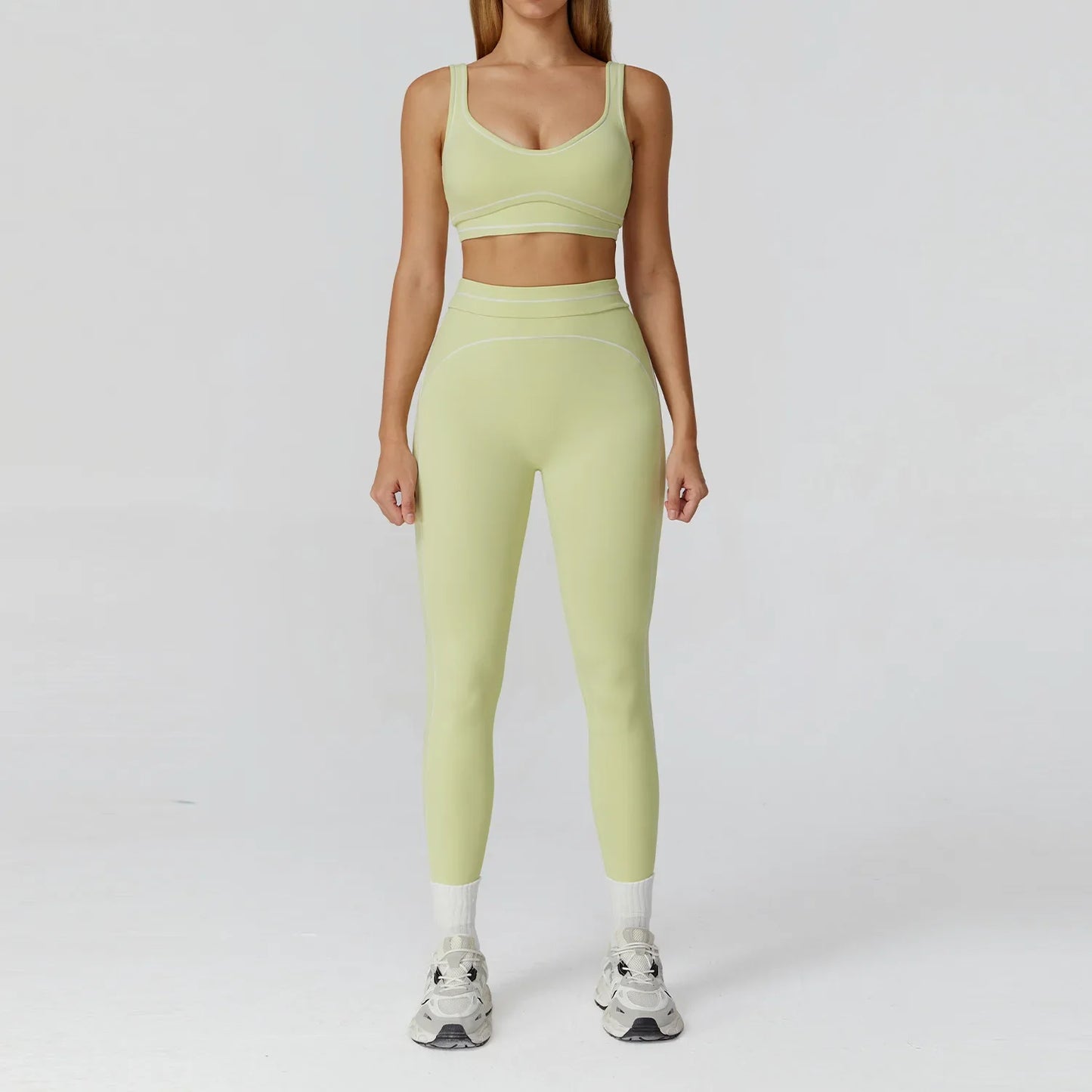 Women's 2 Piece Fitness Set High Waist Leggings Sports Bra