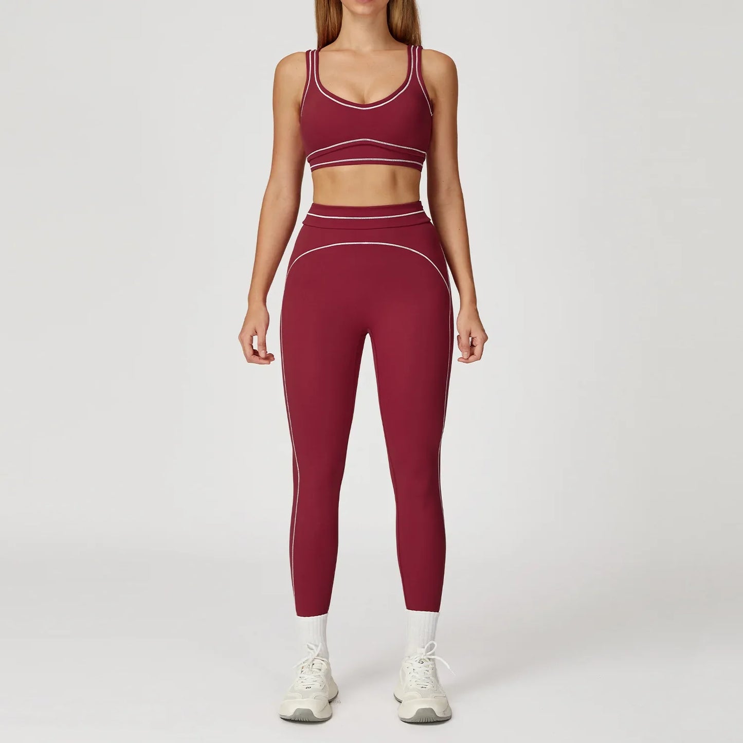Women's 2 Piece Fitness Set High Waist Leggings Sports Bra