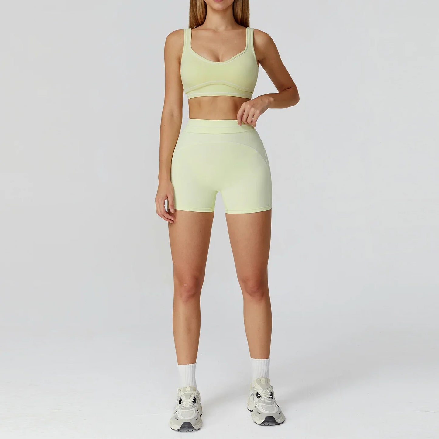 Women's 2 Piece Fitness Set High Waist Leggings Sports Bra