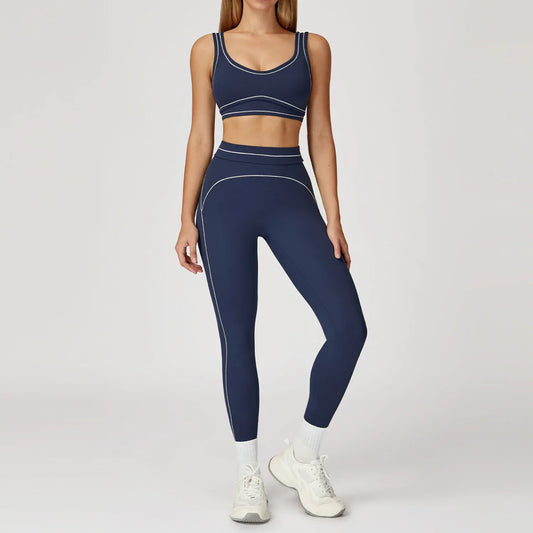 Women's 2 Piece Fitness Set High Waist Leggings Sports Bra - SweetyGem