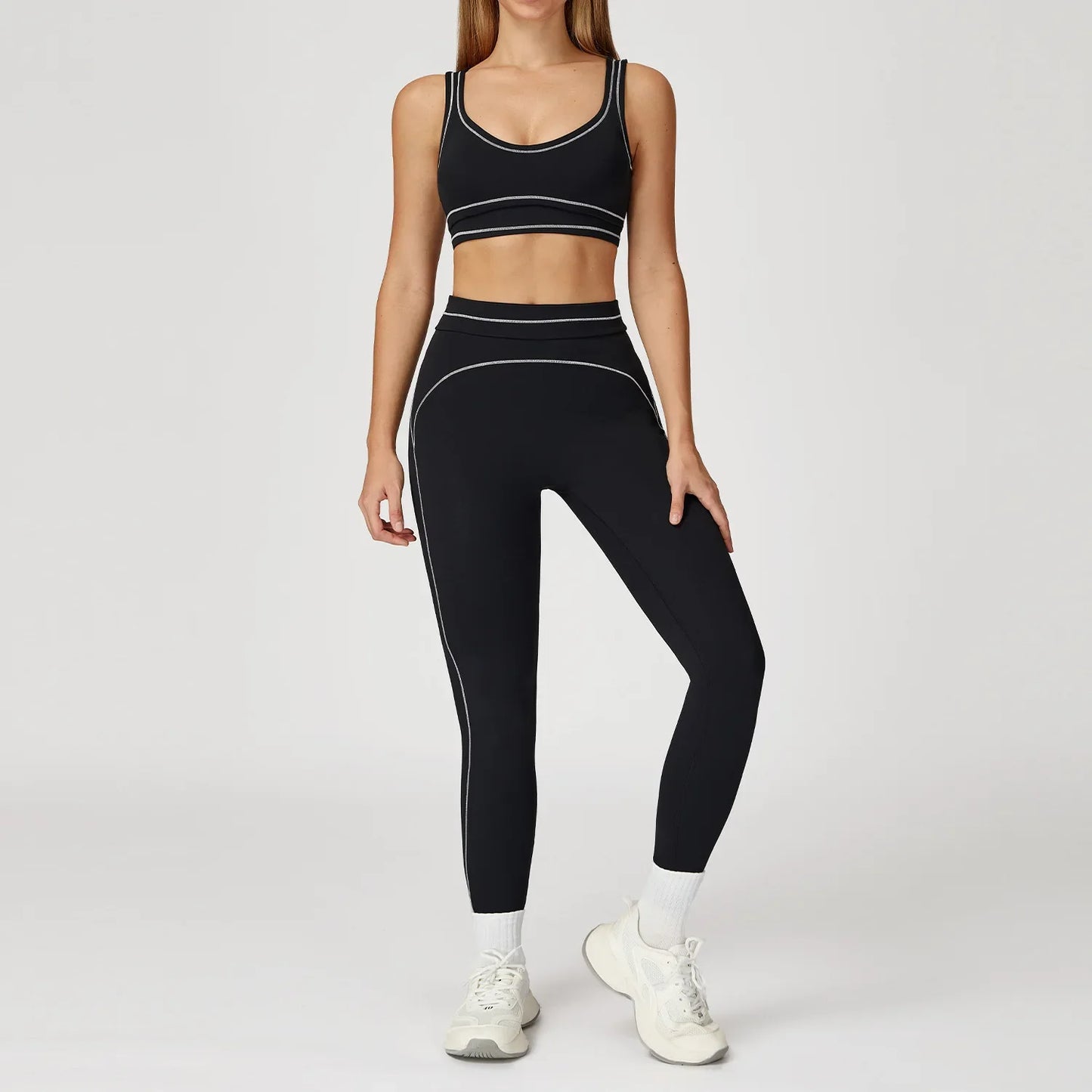 Women's 2 Piece Fitness Set High Waist Leggings Sports Bra