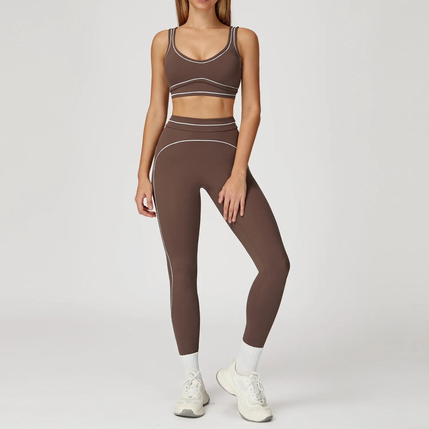 Women's 2 Piece Fitness Set High Waist Leggings Sports Bra