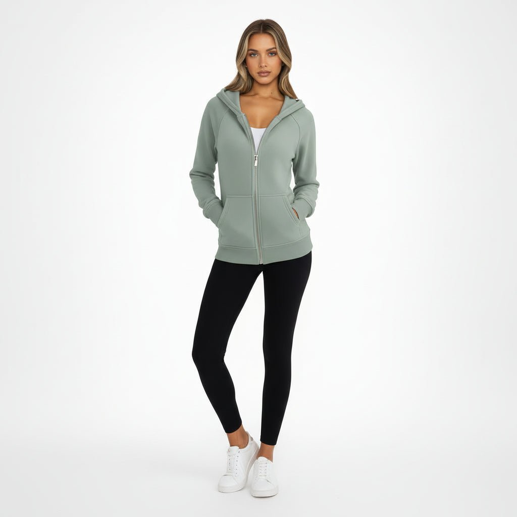 Women's Fit Zipper Hooded Sweatshirt Casual Jacket - SweetyGem