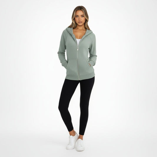 Women's Fit Zipper Hooded Sweatshirt Casual Jacket - SweetyGem