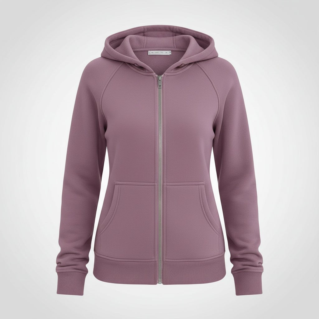 Women's Fit Zipper Hooded Sweatshirt Casual Jacket