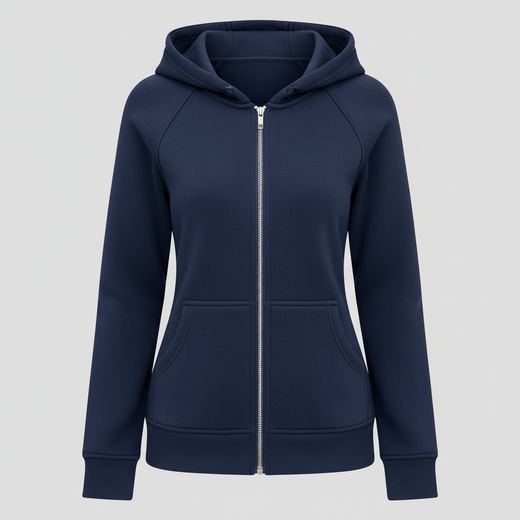Women's Fit Zipper Hooded Sweatshirt Casual Jacket