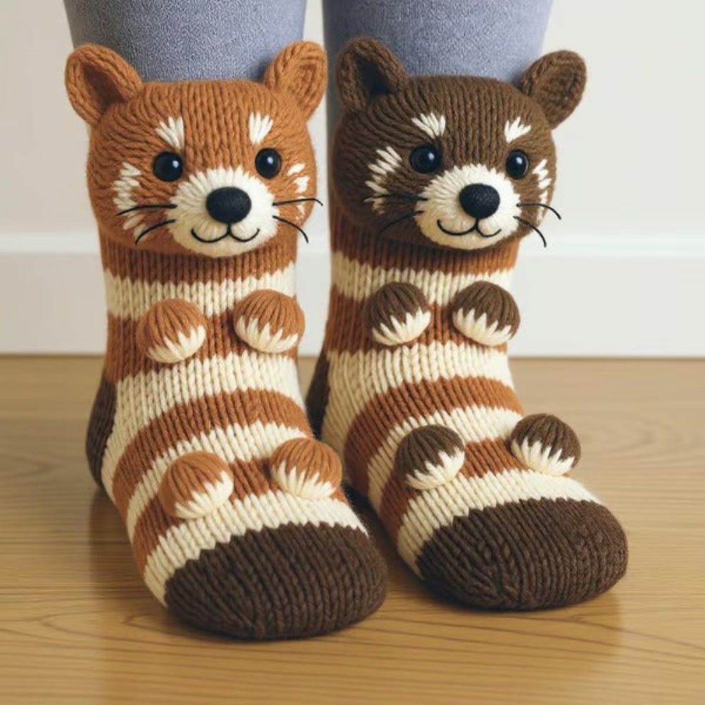 Cozy Animal Sock Slippers Soft Warm Grippy Footwear