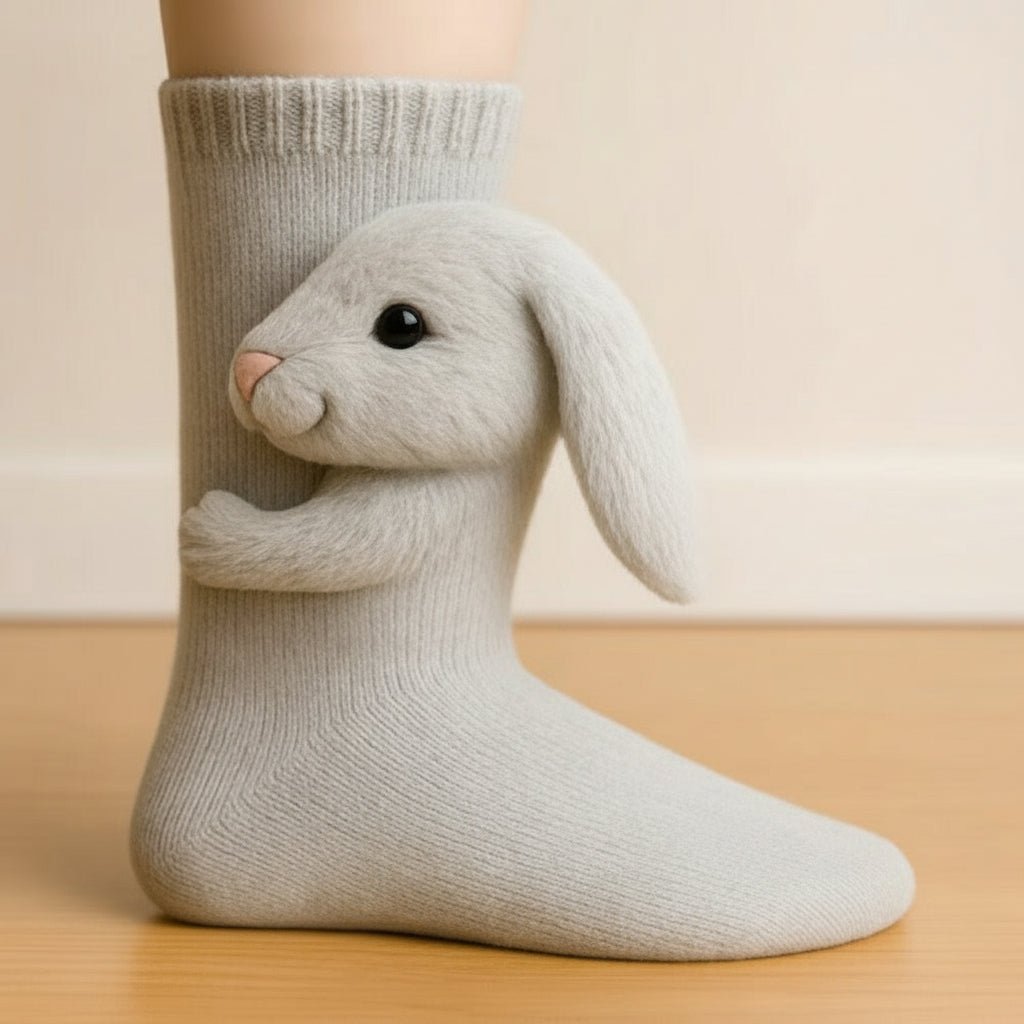 Cozy Animal Sock Slippers Soft Warm Grippy Footwear